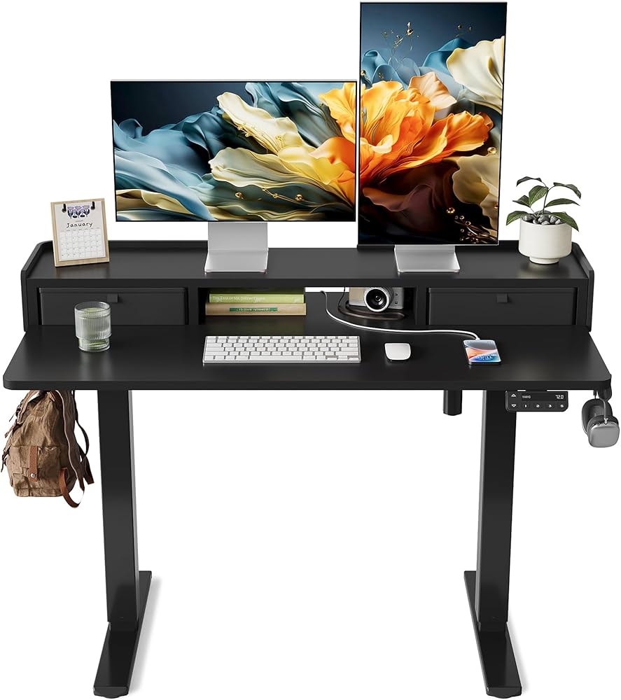 YIHAYO 昇降デスク 高さ70-115cm 幅120cm 奥行き60cm p Amazon | YIHAYO 昇降デスク 高さ70-115cm 幅100cm 奥行き60cm 電動